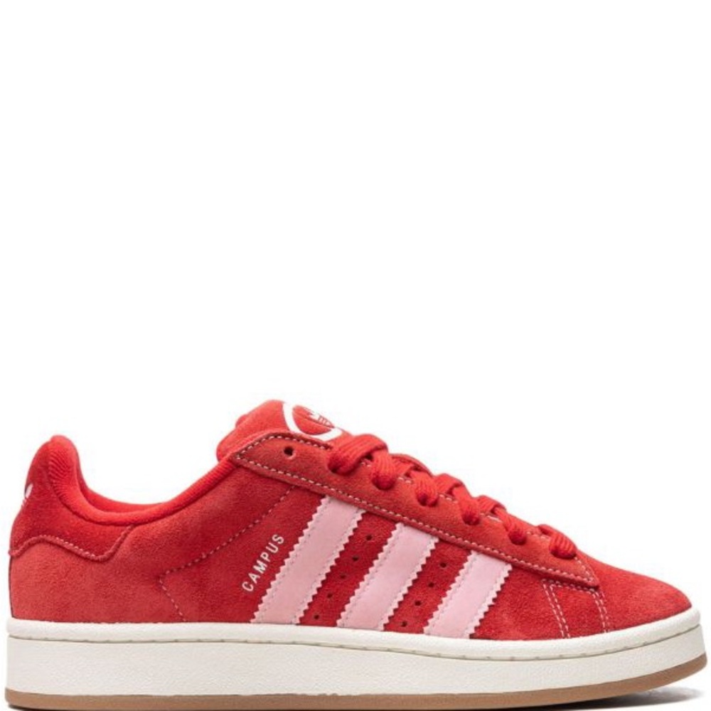 Adidas Campus Red with Pink Stripes